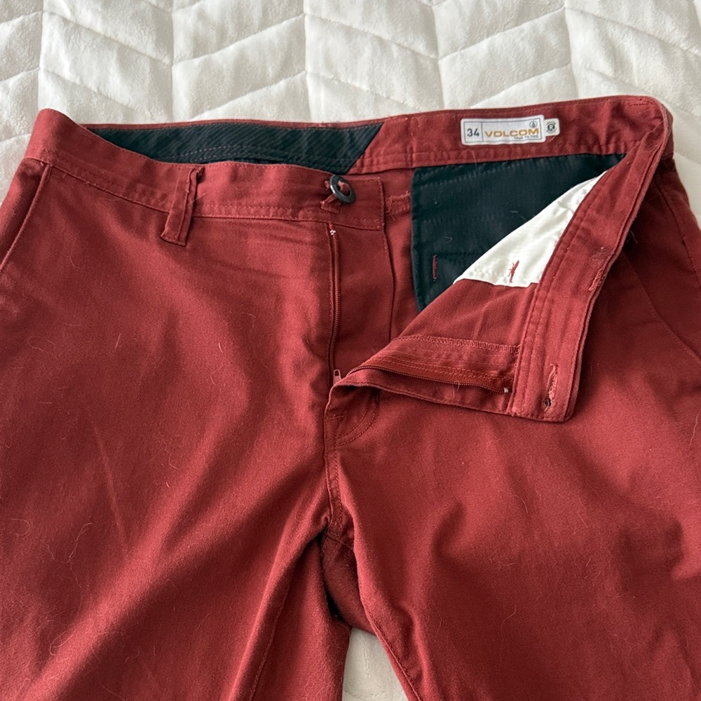 Volcom Men's Deep Red Chinos